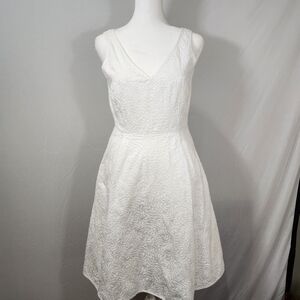 Talbots White Sleeveless Scoop Neck Mini Sundress